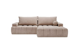 Designer Ecksofa Nemo in Stoff mit Schlaffunktion & Stauraum – Sand – Rechts