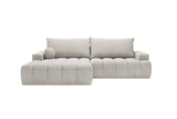 Designer Ecksofa Nemo in Stoff mit Schlaffunktion & Stauraum – Hellgrau – Links