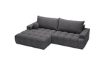 Designer Ecksofa Nemo in Stoff mit Schlaffunktion & Stauraum – Anthrazit – Links