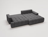 Designer Ecksofa Nemo in Stoff mit Schlaffunktion & Stauraum – Anthrazit – Rechts