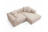 Designer Ecksofa Reno in Bouclé – Beige – Rechts
