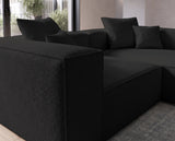 Designer Ecksofa Reno in Bouclé – Anthrazit – Rechts