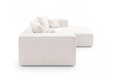 Designer Ecksofa Reno in Bouclé – Weiß – Rechts