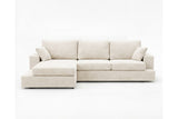Designer Ecksofa Vigo in Chenille – Beige – Links