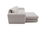 Designer Ecksofa Tino in Strukturstoff – Hellgrau – Links