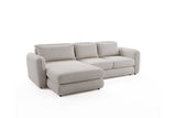 Designer Ecksofa Tino in Strukturstoff – Hellgrau – Links