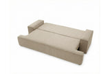 Designer 3 Sitzer Sofa Mira in Bouclé mit Schlaffunktion & Stauraum – Beige