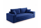 Designer 3 Sitzer Sofa Nilo in Samt mit Schlaffunktion & Stauraum – Blau