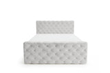 Boxspringbett Adora Samt mit Stauraum – Hellgrau