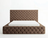 Designer Polsterbett Siena in Samt – Braun