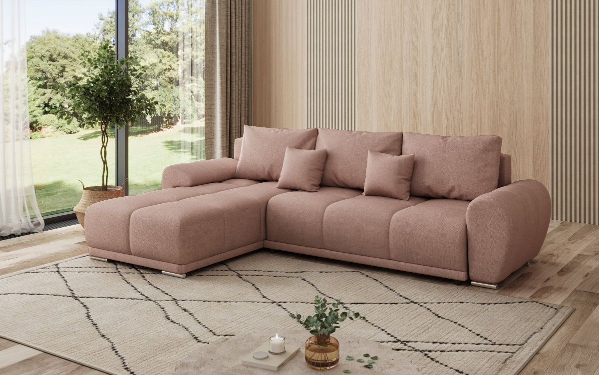 Designer Sofa Leni L mit Schlaf- und Klappfunktion in Stoff