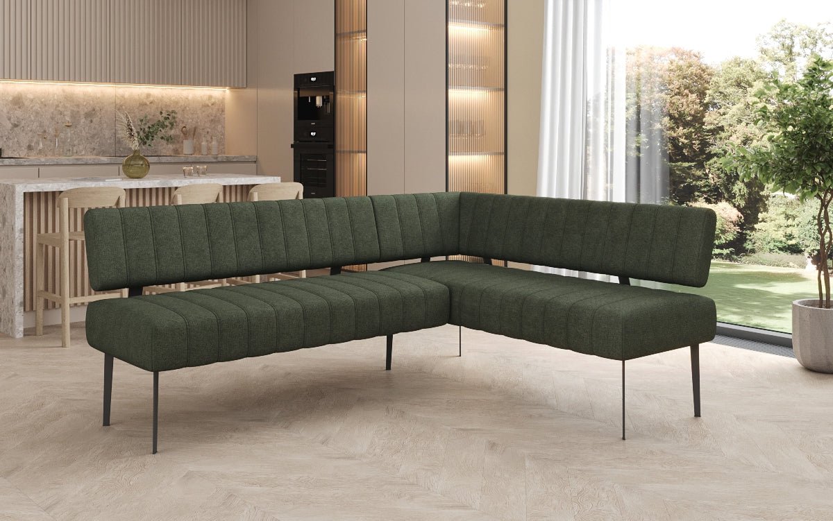 Gepolsterte Essbank Montero aus robustem Stoff mit Metallbeinen