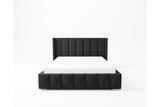 Designer Polsterbett Viola in Samt – Schwarz
