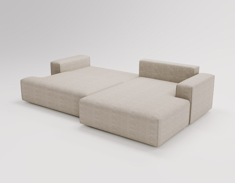 Designer Sofa Siena Bouclé mit Schlaffunktion und Stauraum