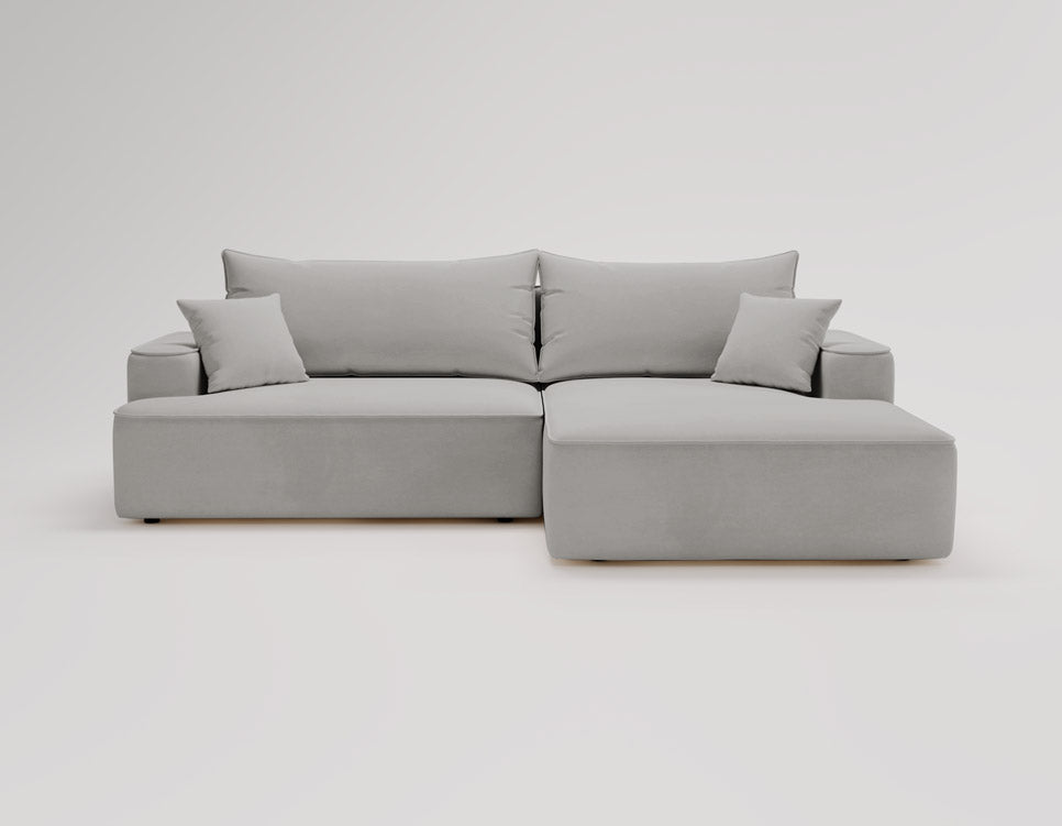 Designer Sofa Fresh in Samt mit Schlaffunktion und Stauraum