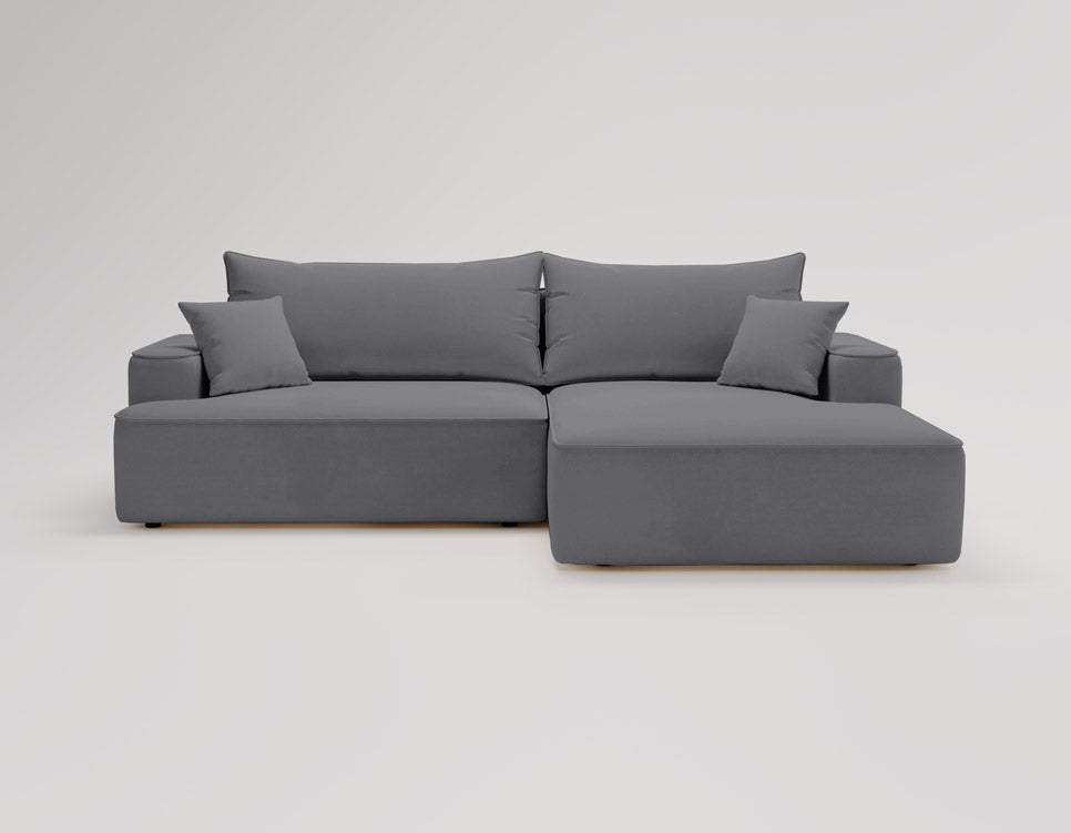 Designer Sofa Fresh in Samt mit Schlaffunktion und Stauraum