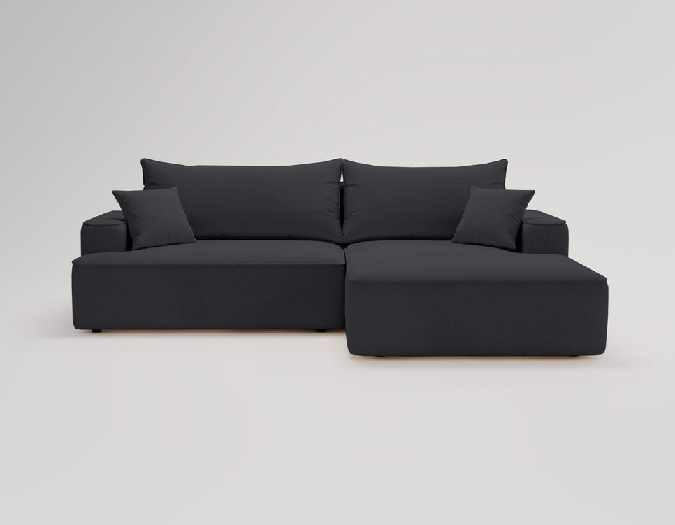 Designer Sofa Fresh in Samt mit Schlaffunktion und Stauraum