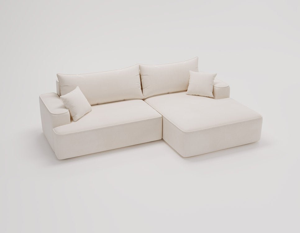 Designer Sofa Fresh in Samt mit Schlaffunktion und Stauraum