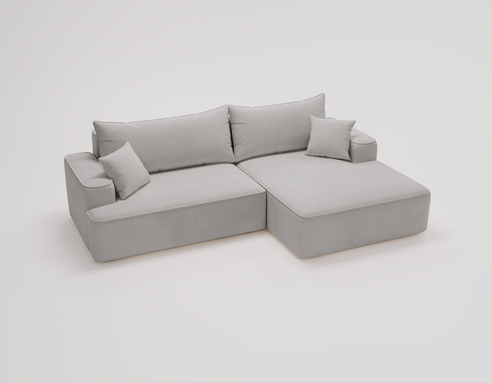 Designer Sofa Fresh in Samt mit Schlaffunktion und Stauraum