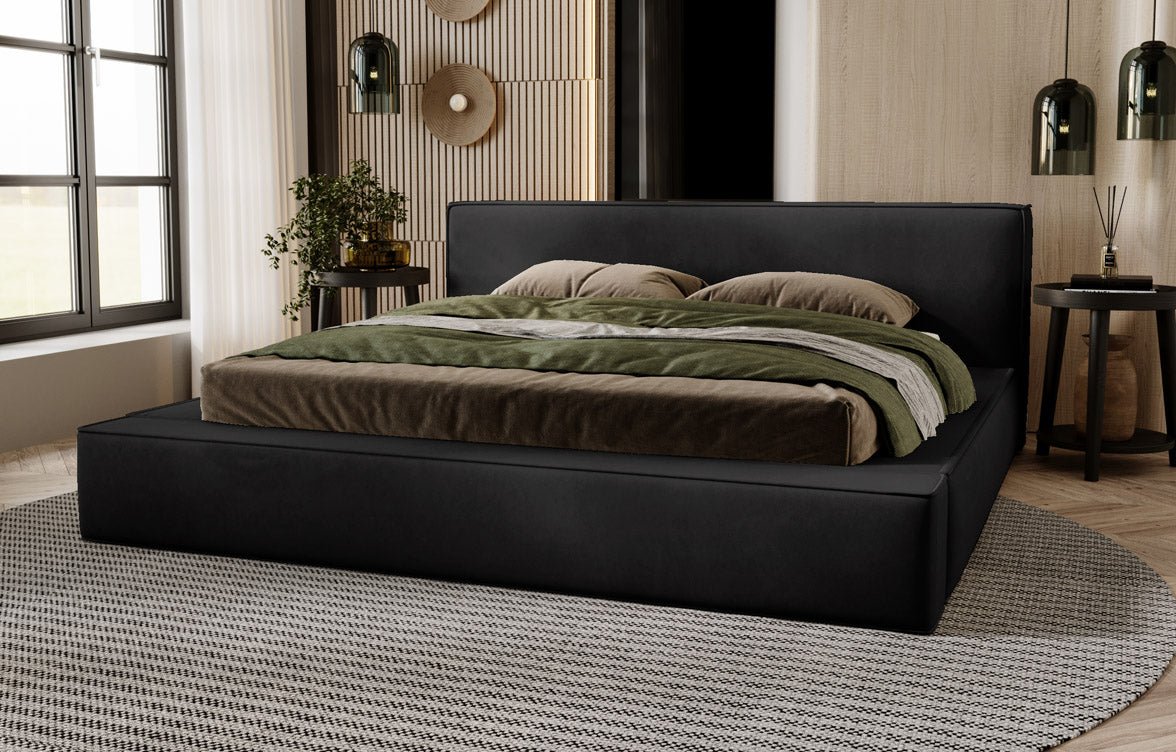 Designer Polsterbett Sleepy in Samt mit Stauraum