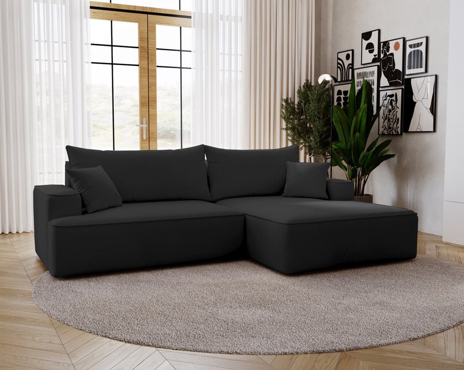 Designer Sofa Fresh in Samt mit Schlaffunktion und Stauraum