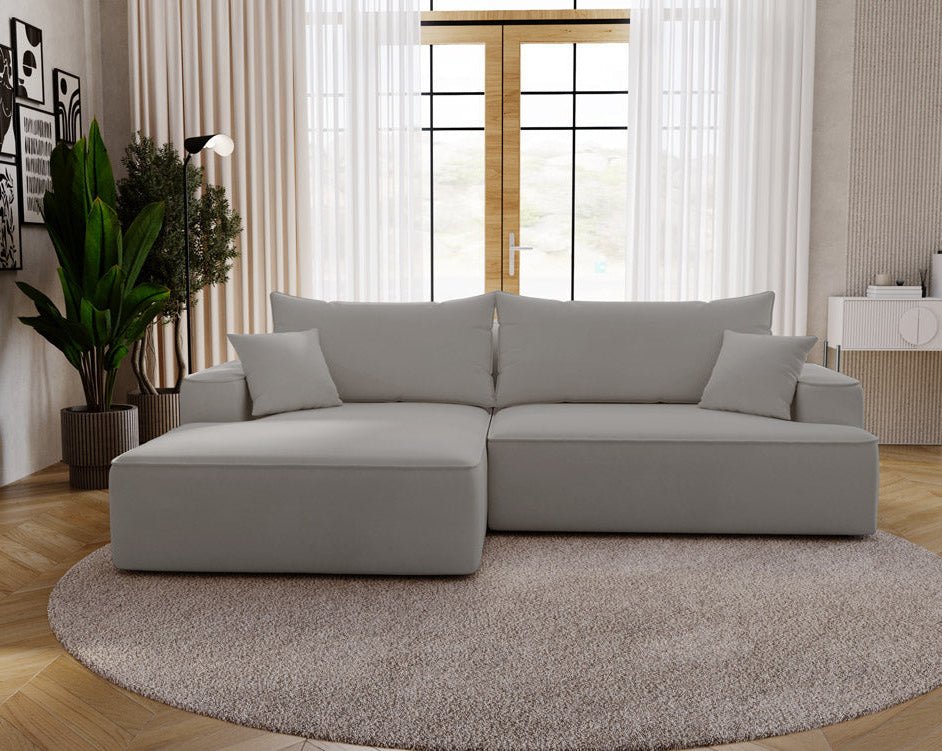 Designer Sofa Fresh in Samt mit Schlaffunktion und Stauraum