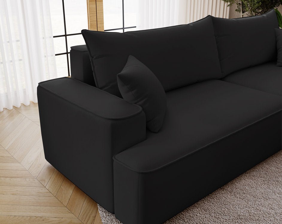 Designer Sofa Fresh in Samt mit Schlaffunktion und Stauraum