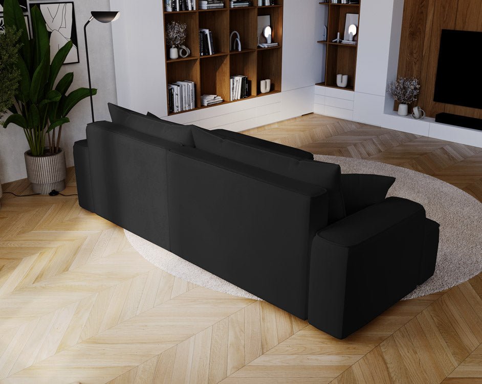 Designer Sofa Fresh in Samt mit Schlaffunktion und Stauraum