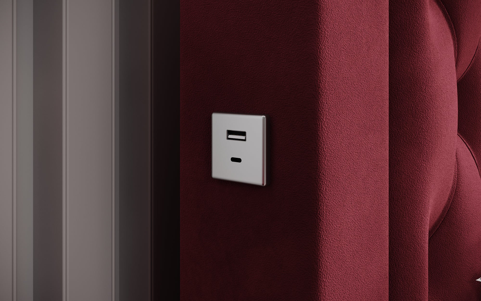 Designer Polsterbett Ida inkl. RGB, USB und Stauraum