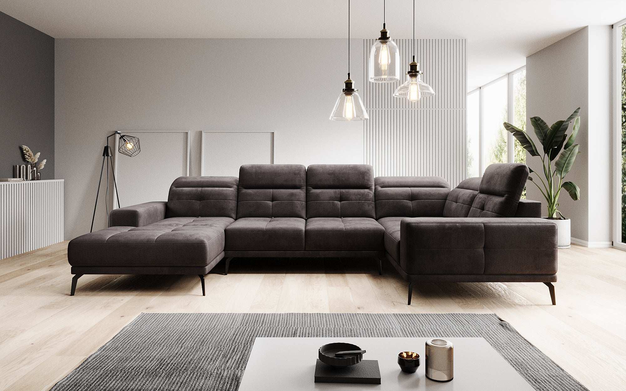 Designer Sofa Nerio mit verstellbarer Kopf- und Rückenlehne