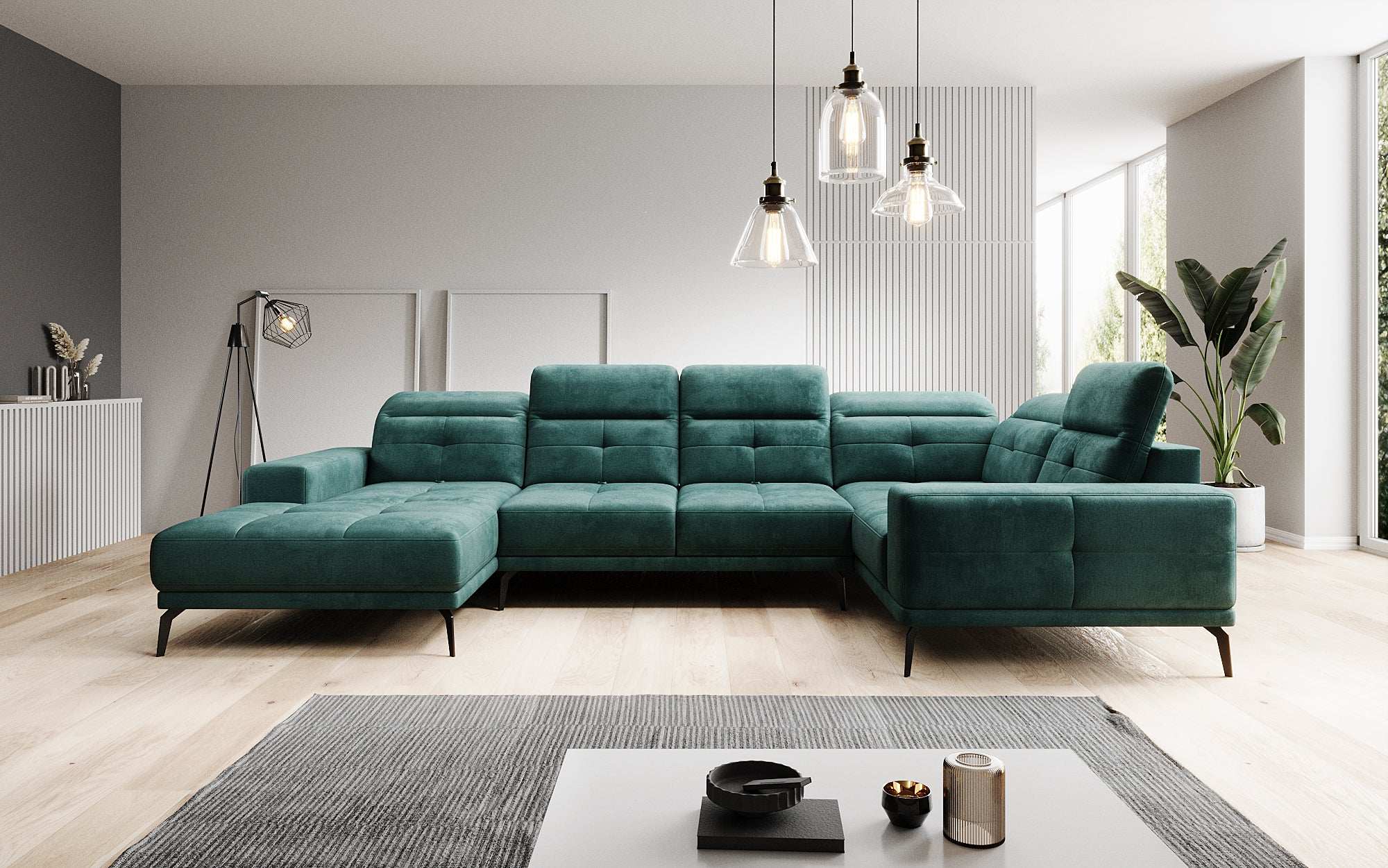 Designer Sofa Nerio mit verstellbarer Kopf- und Rückenlehne