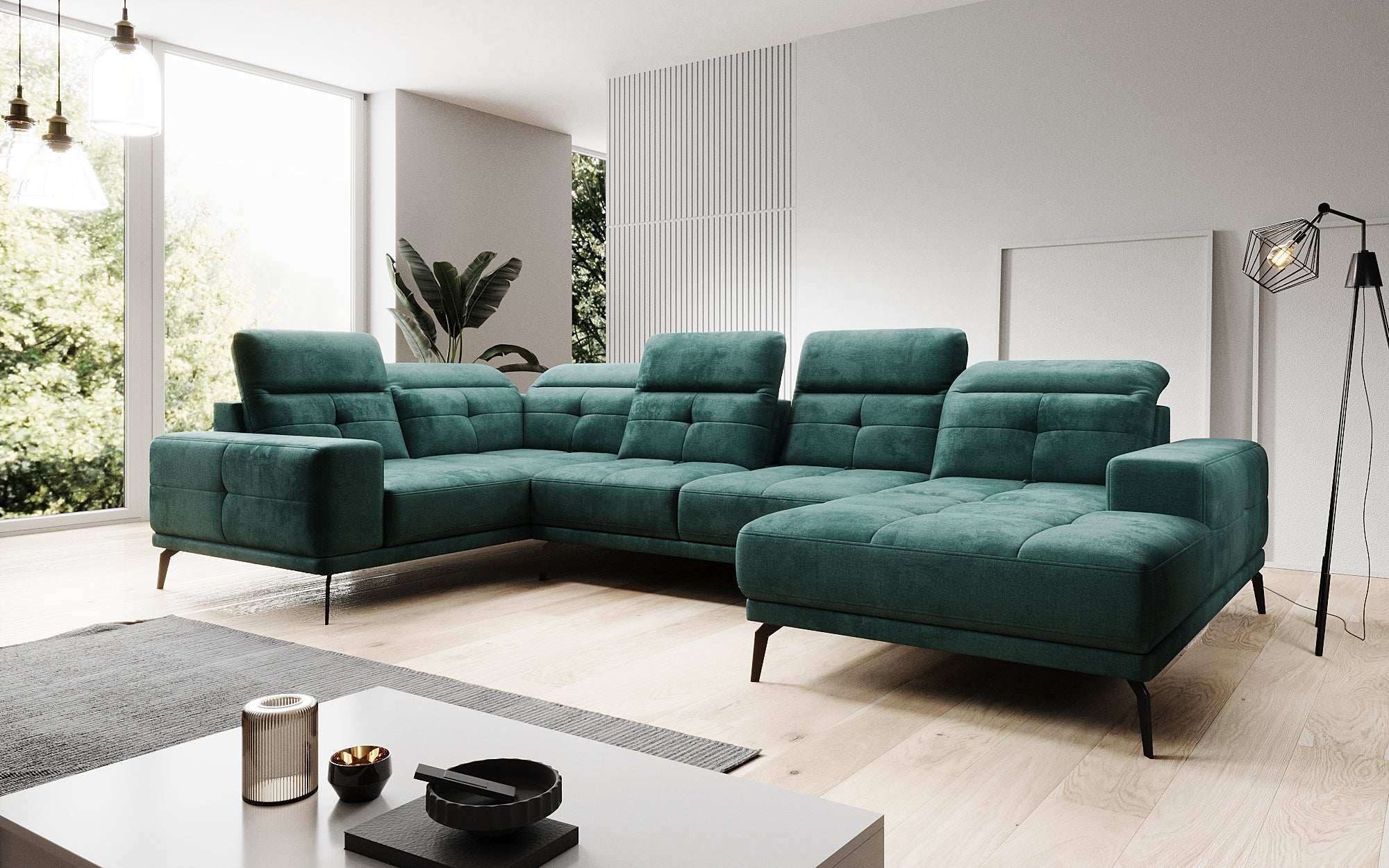 Designer Sofa Nerio mit verstellbarer Kopf- und Rückenlehne