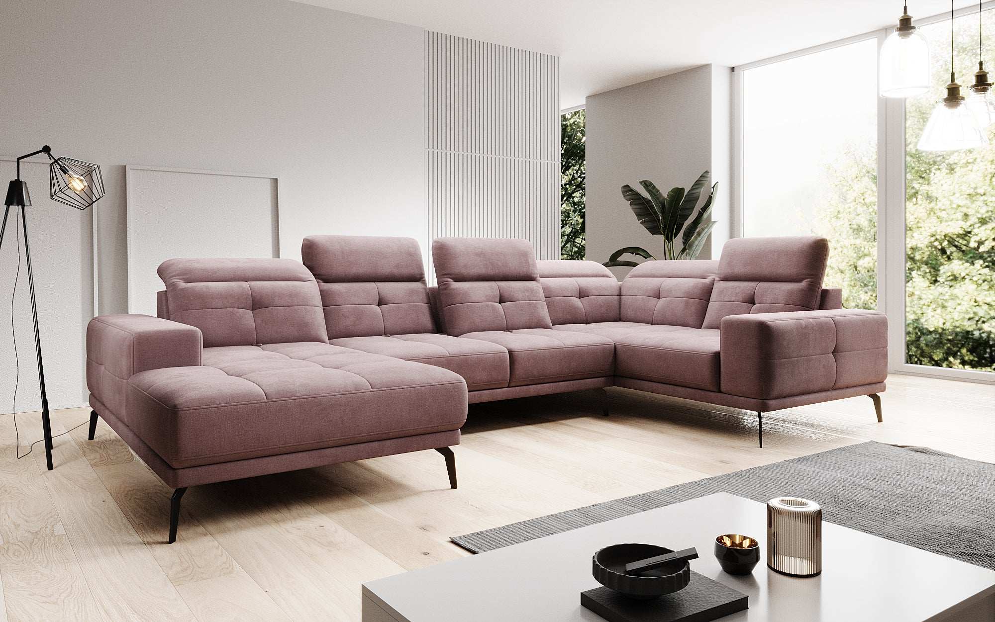 Designer Sofa Nerio mit verstellbarer Kopf- und Rückenlehne