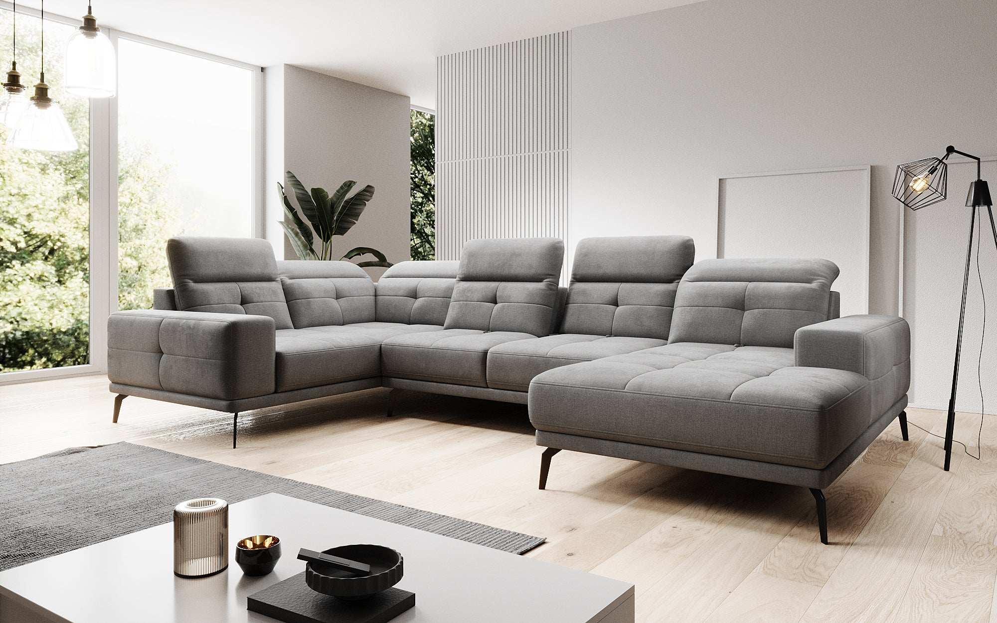 Designer Sofa Nerio mit verstellbarer Kopf- und Rückenlehne
