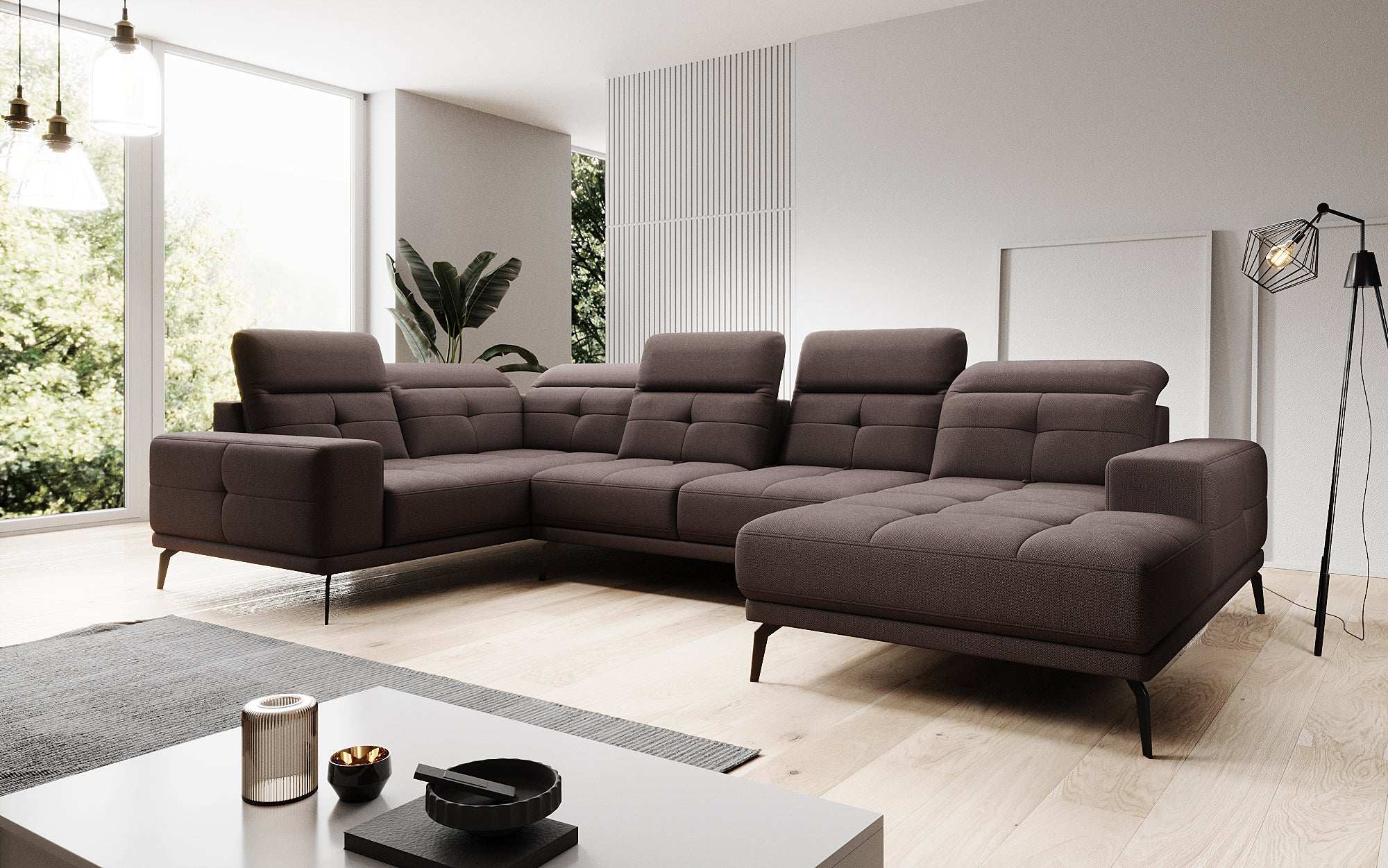 Designer Sofa Nerio mit verstellbarer Kopf- und Rückenlehne
