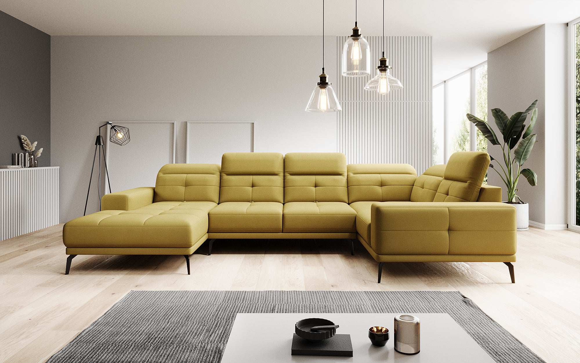 Designer Sofa Nerio mit verstellbarer Kopf- und Rückenlehne
