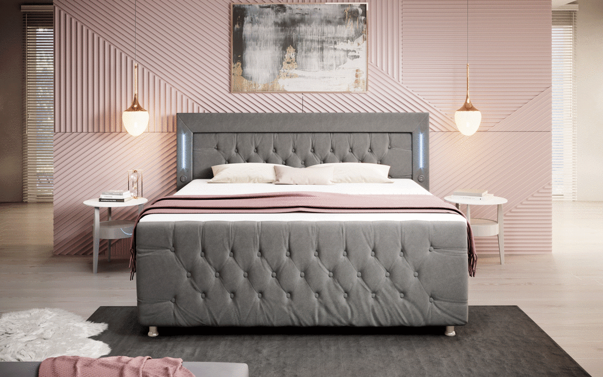 Boxspringbett Paradise mit LED und Füßen - Luxusbetten24