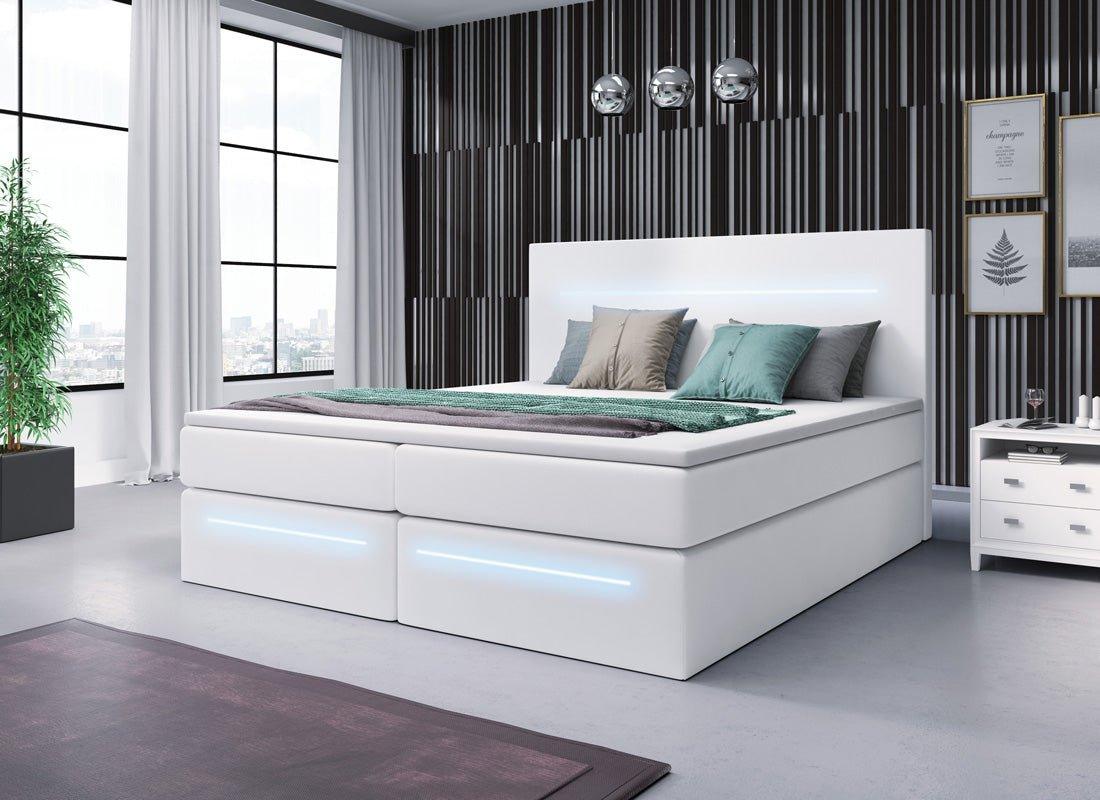 Boxspringbett Sejour mit LED u. Stauraum - Luxusbetten24