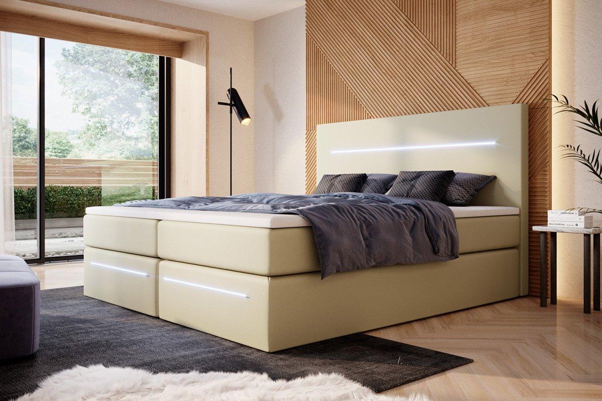 Boxspringbett Sejour mit LED u. Stauraum - Luxusbetten24