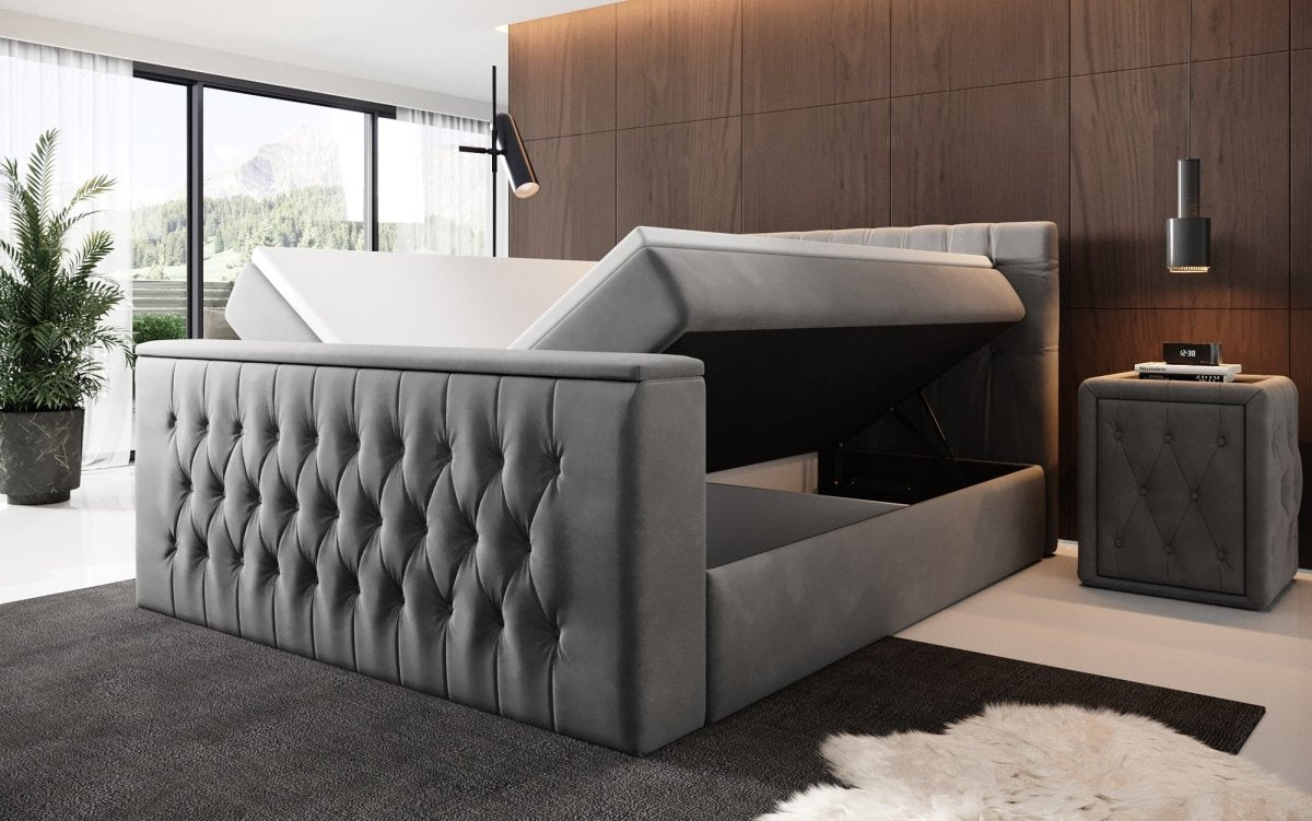 Boxspringbett Velano mit TV Lift und Stauraum - Luxusbetten24