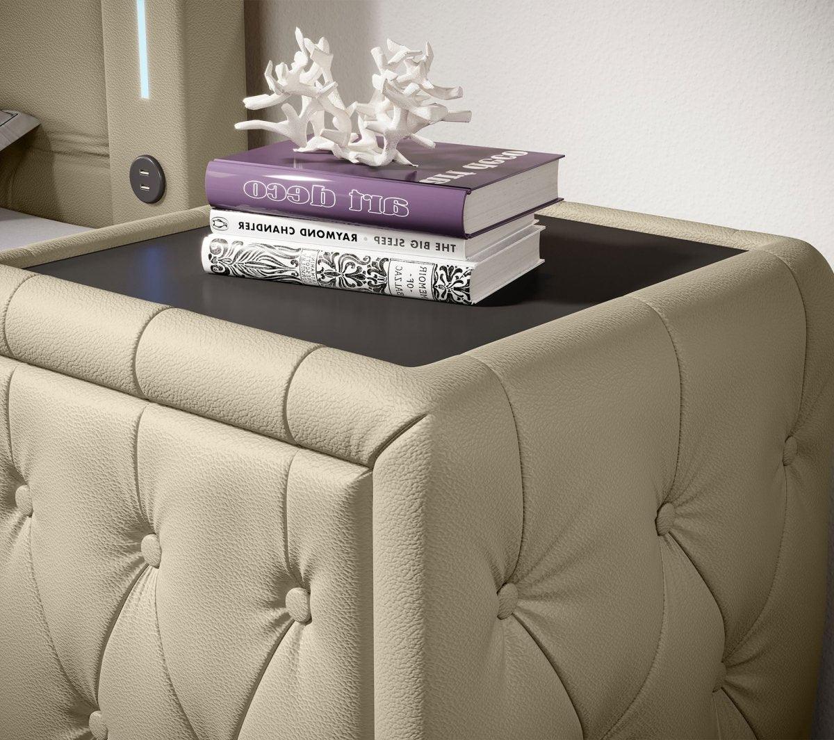 Designer Nachttisch Evora (Kunstleder) - Luxusbetten24