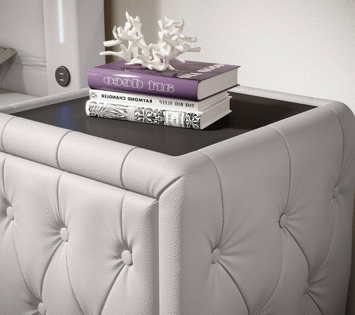 Designer Nachttisch Evora (Kunstleder) - Luxusbetten24