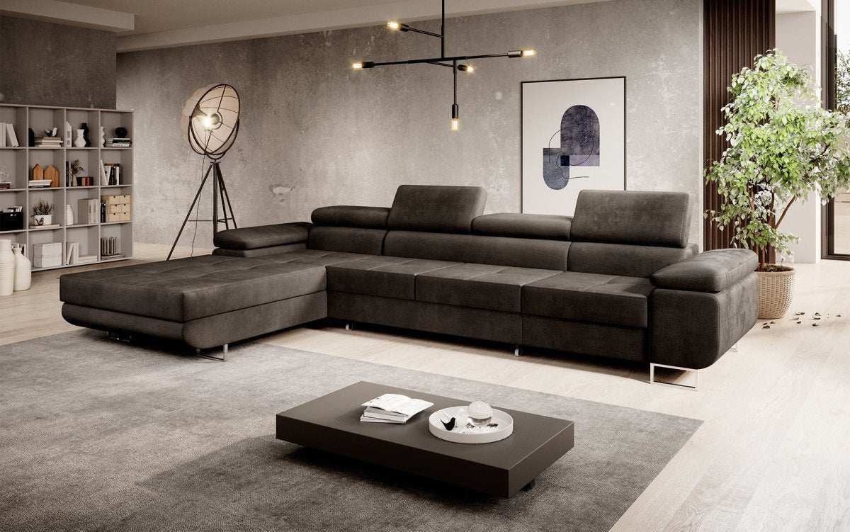 Designer Sofa Alonzo Maxi mit Schlaf- und Klappfunktion (Samt) - Luxusbetten24