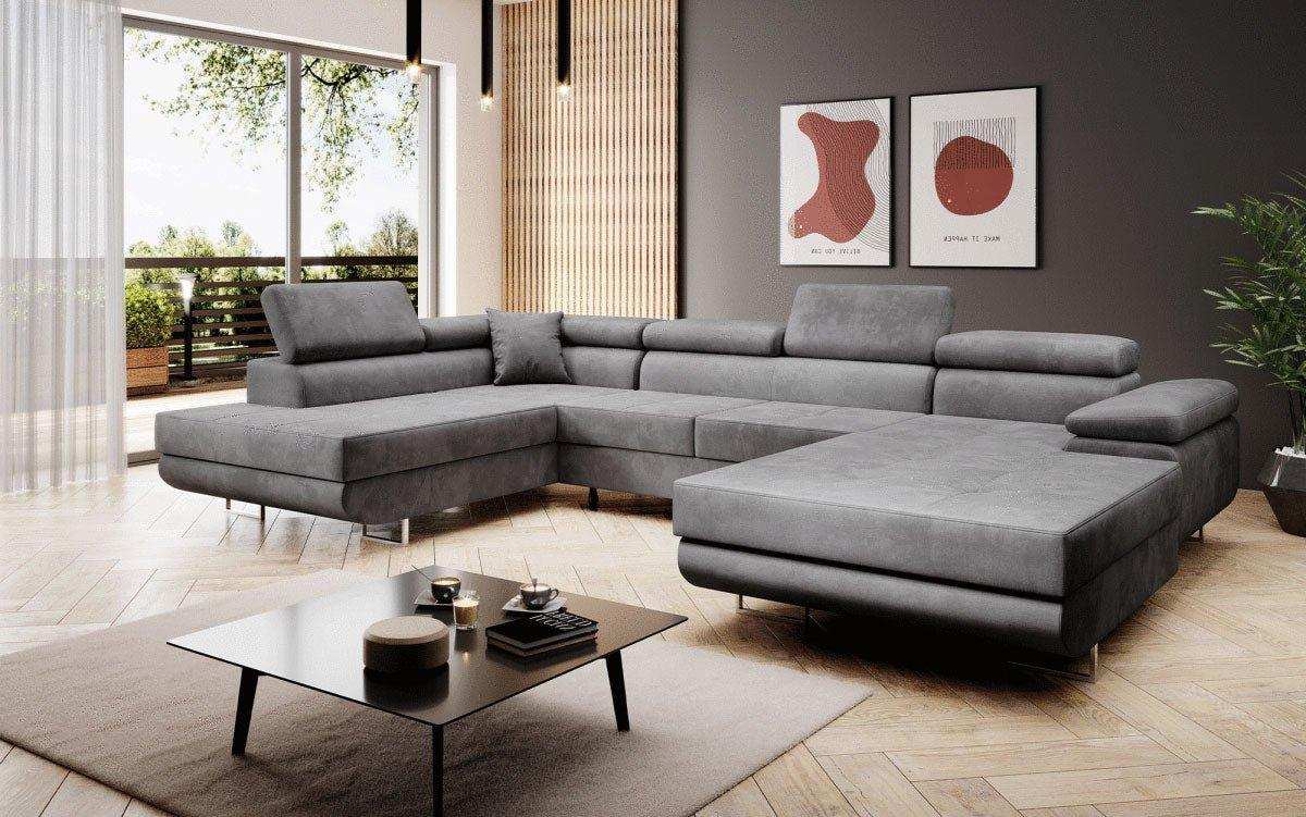 Designer Sofa Lago mit Schlaf - und Klappfunktion (Samt) - Luxusbetten24