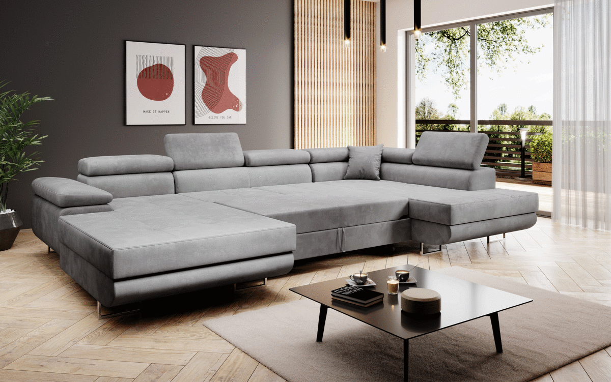 Designer Sofa Lago mit Schlaf - und Klappfunktion (Samt) - Luxusbetten24