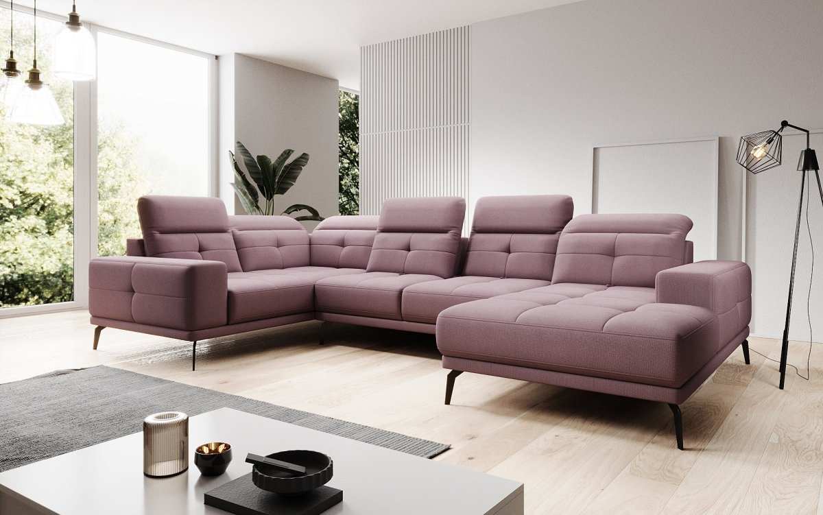 Designer Sofa Nerio mit verstellbarer Kopf- und Rückenlehne - Luxusbetten24