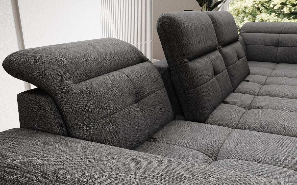 Designer Sofa Nerio mit verstellbarer Kopf- und Rückenlehne - Luxusbetten24