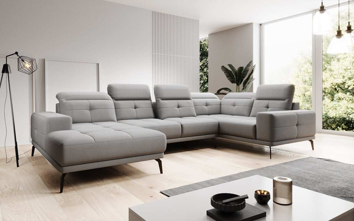 Designer Sofa Nerio mit verstellbarer Kopf- und Rückenlehne - Luxusbetten24