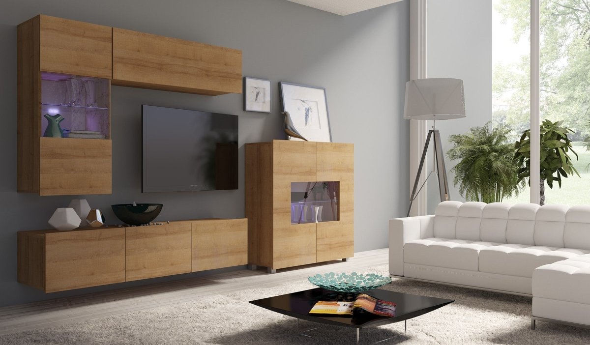 Designer Wohnwand Miro mit LED - Luxusbetten24