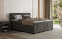 Box spring bed Noela velvet electrically adjustable